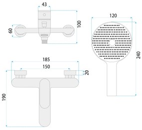 Смесител за вана DROP Brush Copper