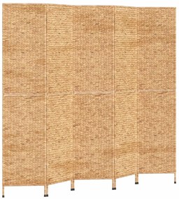 355197 vidaXL Разделител за стая, 5 панела, 205x180 см, воден хиацинт