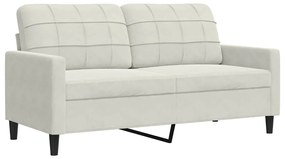 4007632 vidaXL 2-местен диван, кремава, 140 см, кадифе