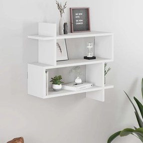 Paralel меламинов стенен рафт в бял цвят 70x22x65см.