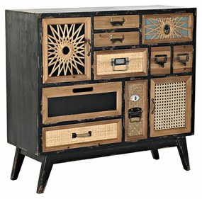 Скрин DKD Home Decor Черен Естествен Ела Дървен MDF Vintage 87 x 34 x 81,5 cm