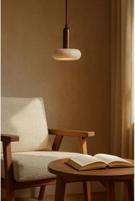 Кафяво/бежово LED висящо осветително тяло с каменен абажур ø 15 cm Karo – Opviq lights