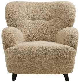 Светлокафяво кресло от прежда с примки от букле Lunaro – House Nordic