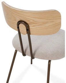 Бежов/в естествен цвят тапициран трапезен стол Olimpia – MOME