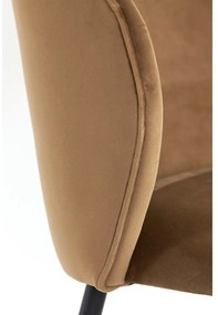 Кафяв кадифен стол за хранене Elyna - Light &amp; Living