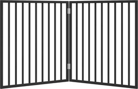 Сгъваема преграда за кучета 2 панела черна 160 см топола