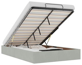 3310949 vidaXL Османска рамка за легло без матрак, светлосива 120x190см кадифе