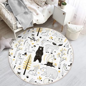 Жълто-бял детски килим ø 100 cm Comfort - Mila Home