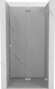 Mexen Lunar-F сгъваеми душ врати десни 80 см, прозрачни, четкан никел - 836-080-000-97-00-P