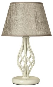 Настолна лампа АТЛАС, крем, абажур Сарай Бронз, 1xE27