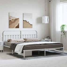 352632 vidaXL Метална рамка за легло с горна табла, черна, 183x213 см