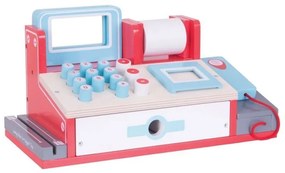 Bigjigs - Дървен касов апарат с баркод скенер и аксесоари