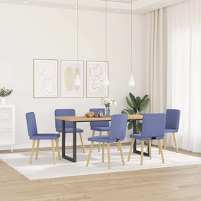 3315524 vidaXL Трапезни столове, 6 бр, дънково сини, текстил