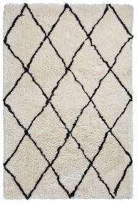 Кремаво-бял килим с черни детайли , 200 x 290 cm Morocco - Think Rugs