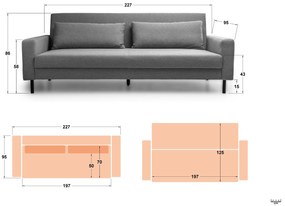Разтегателно клик-клак канапе Галеро