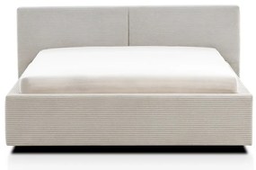 Бежово двойно легло 140x200 cm тапицирано с място за съхранение с включена подматрачна рамка Cube – Meise Möbel