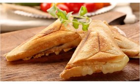 Сандвич тостер Philips HD2331/90 Series 3000, 750 W, За 2 филии/4 триъгълни сандвича, Незалепващи алуминиеви плочи, Черен