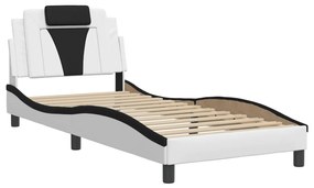 3208060 vidaXL Рамка за легло Viana без матрак, бяла, черна, 80x200 см, изкуствена кожа