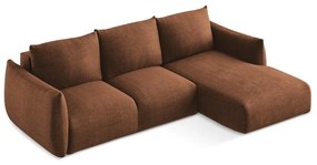 Теракотен сгъваем ъглов диван (десен ъгъл) Leila – Makamii