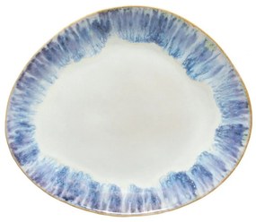 Овална чиния от бял и син фаянс , ⌀ 27 cm Brisa - Costa Nova
