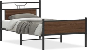4107030 vidaXL Рамка за легло без матрак Кафяв дъб Инженерна дървесина