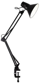 Настолна лампа с щипка WORKER 1xE27/10W/230V черна