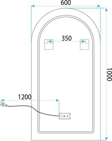 Огледало LED 60x100cm DART GOLD