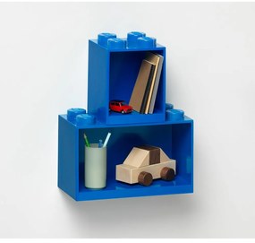 Комплект от 2 детски сини рафта за стена Brick - LEGO®
