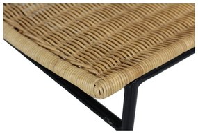 Комплект от 4 ратанови стола за хранене Sofia и черна маса Marienlis - Bonami Essentials