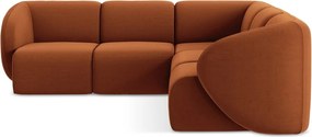 Теракотен кадифен ъглов диван Lani – Makamii