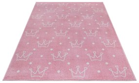 Розов детски килим 160x235 cm Crowns - Hanse Home
