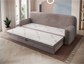 Кафяв разтегателен диван с място за съхранение от рипсено кадифе 236 cm Elioss – ELTAP