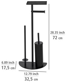 Черна стоманена поставка за тоалетна хартия с четка Cosenza - Wenko