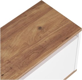 Бяла/в естествен цвят маса за телевизор от декор от бор 160x42x30 cm Sentinel – Kalune Design