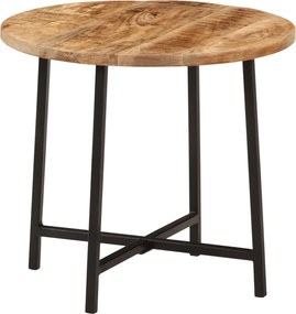 371969 vidaXL Маса за кафе, 45x45x40 см, мангово дърво масив и желязо