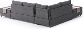 Антрацитен ъглов разтегателен диван (ляв ъгъл) Fly – Balcab Home