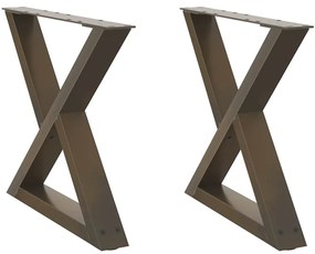 4012707 vidaXL Крака за масичка за кафе, 2 бр., естествена стомана, 50 x (42-43,3) см, стомана