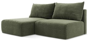Зелен разтегателен ъглов диван с място за съхранение (ляв ъгъл) Kalena – Makamii