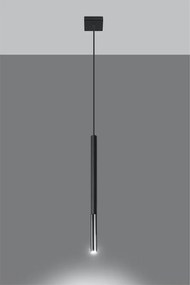 Черно/сребристo метално висящо осветително тяло Asarot – Sollux