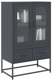 853364 vidaXL Висок шкаф, антрацит, 68x39x111,5 см, стомана