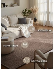 Ръчно изработен вълнен килим в кафяво-сив цвят 160x230 cm Eleni Taupe – Hanse Home