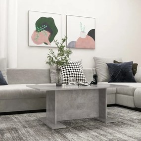 806844 vidaXL Маса за кафе, бетонно сива, 103,5x60x40 см, инженерно дърво
