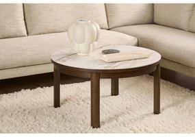 Кръгла масичка за кафе с керамичен плот в бежов и тъмнокафяв цвят ø 90 cm Southampton – Actona