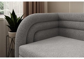 Сив сгъваем/с място за съхранение диван от прежда с примки от букле ляв ъгъл 223 cm Fabillo – ELTAP