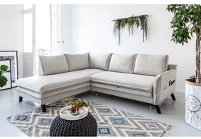 Светлобежов ъглов разтегателен диван ляв ъгъл, Charming Charlie - Miuform