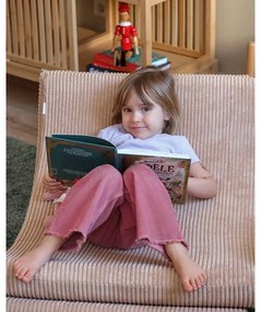 Светлокафяв детски стол от рипсено кадифе Moon – Wigiwama