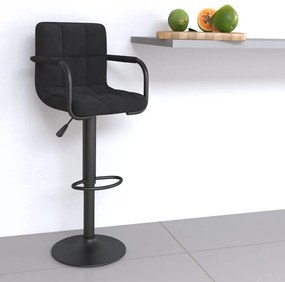 334645 vidaXL Бар табуретка, черна, кадифе