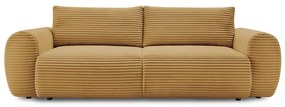 Разтегателен диван от рипсено кадифе в цвят горчица 257 cm Lucien – Bobochic Paris