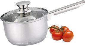 Касерола с капак Rosberg R51210L16K, 2 литра, 16 см, Мерителна скала, Неръждаема стомана, Сребрист