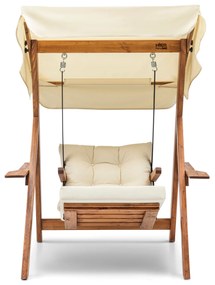 Градински единичен люлеещ се стол Galata Swing S1, цвят Кремав
